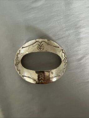Sterling Silver Oval Decorative Scarf holder/hair slider